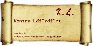 Kontra Lóránt névjegykártya
